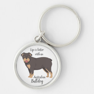 Australian Bulldog dog Key Ring