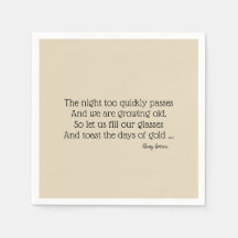 Australian Bush Poetry Paper BBQ Napkins