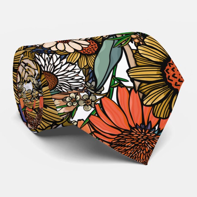 Australian Bush Wildflower Garden  Tie (Rolled)