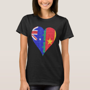 Australian Cameroonian Flag Heart T-Shirt