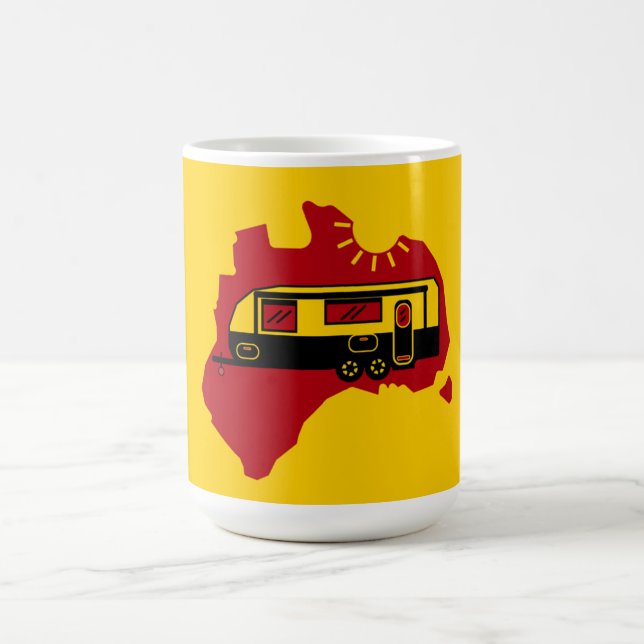 Australian Caravan Camping  Coffee Mug (Center)