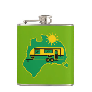 Australian Caravan Camping Hip Flask
