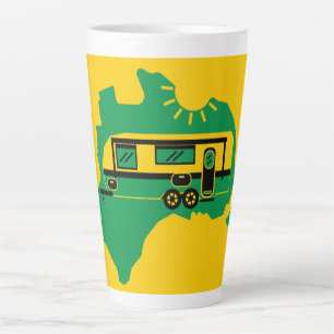 Australian Caravan Camping    Latte Mug
