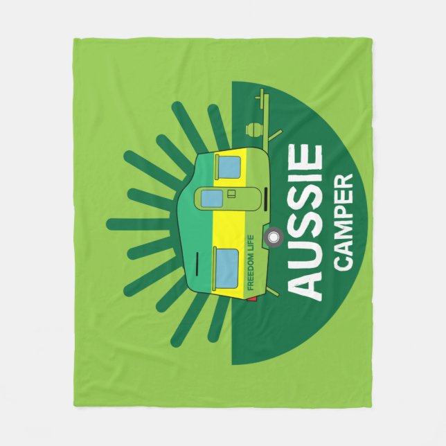 Australian Caravanning | Aussie Caravaner | Camp T Fleece Blanket (Front)