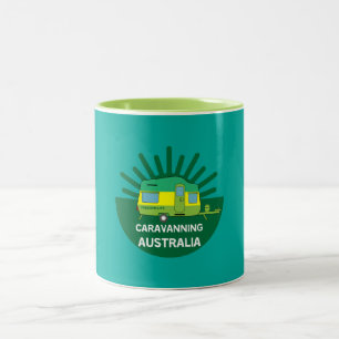 Australian Caravanning Aussie Caravaner Camp T Two-Tone Coffee Mug
