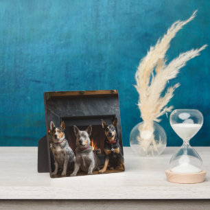 Australian Cattle by the Fireplace Christmas Plaque