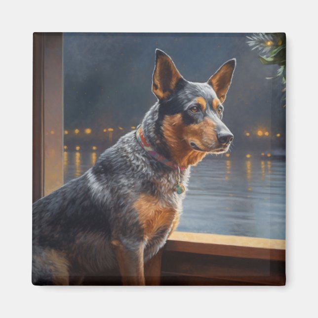 Australian Cattle Christmas Cruise Pawsome Holiday Magnet (Front)