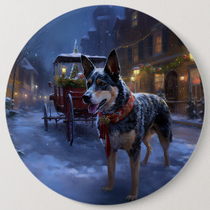 Australian Cattle Christmas Festive Season 6 Cm Round Badge