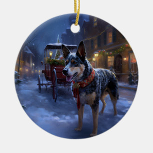 Australian Cattle Christmas Festive Season  Ceramic Ornament