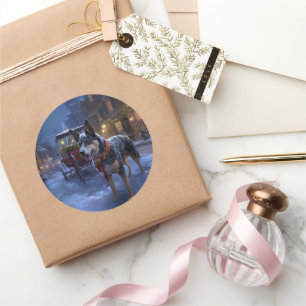 Australian Cattle Christmas Festive Season  Classic Round Sticker