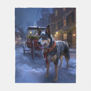 Australian Cattle Christmas Festive Season  Fleece Blanket