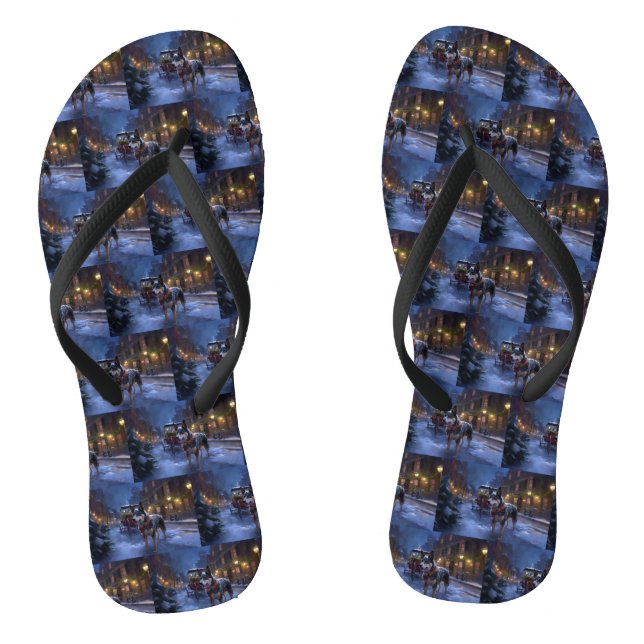 Australian Cattle Christmas Festive Season  Thongs (Footbed)