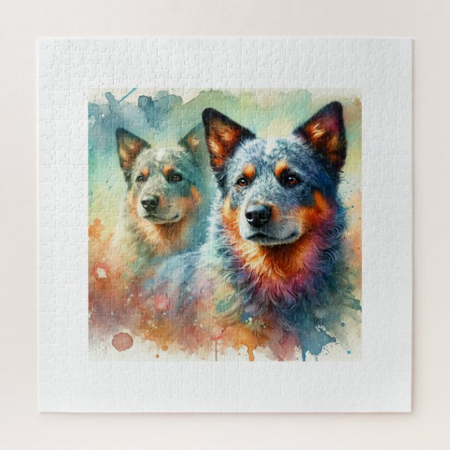 Australian Cattle Dog 260824AREF101 - Watercolor Jigsaw Puzzle (Vertical)