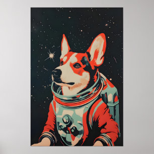 Australian Cattle Dog Astronaut Poster, Australian Poster