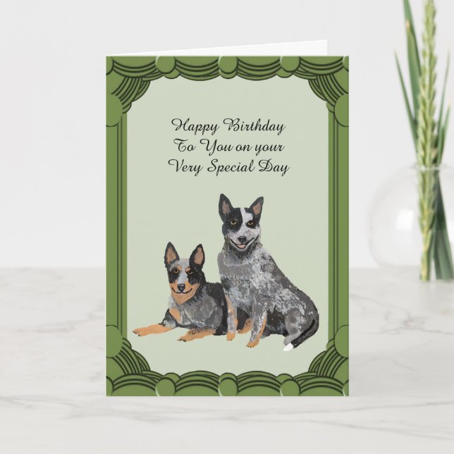 Australian Cattle Dog Birthday Cards (Front)