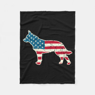 Australian Cattle Dog Blue Heeler 4th Of July Fleece Blanket