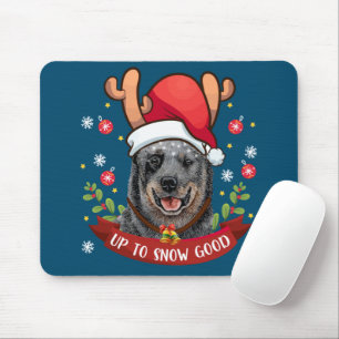 Australian Cattle Dog Blue Heeler Reindeer Christm Mouse Pad