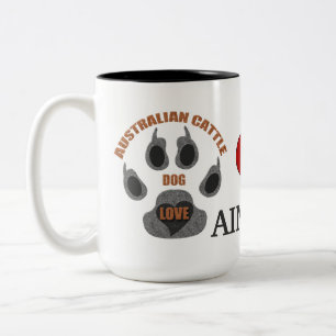 Australian Cattle Dog Breed Name Two-Tone Coffee Mug