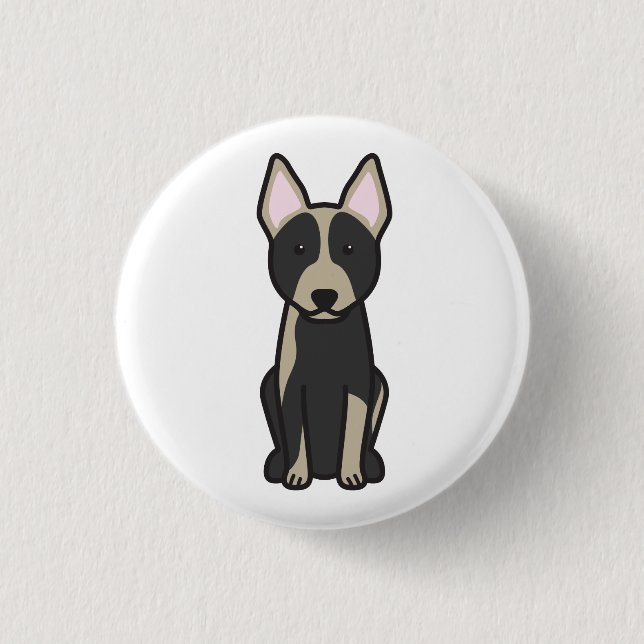 Australian Cattle Dog Cartoon 3 Cm Round Badge (Front)