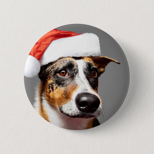 Australian Cattle Dog Christmas 6 Cm Round Badge (Front)