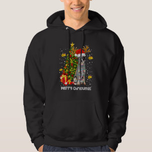Australian Cattle Dog Christmas Light Tree Santa X Hoodie