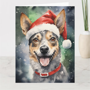 Australian Cattle Dog Christmas Santa Paws Card