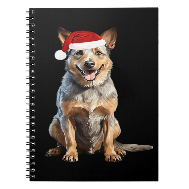 Australian Cattle Dog Christmas Tree Dog Puppy Wat Notebook (Front)