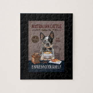 Australian Cattle Dog Coffee Club Coffee Dog Lover Jigsaw Puzzle