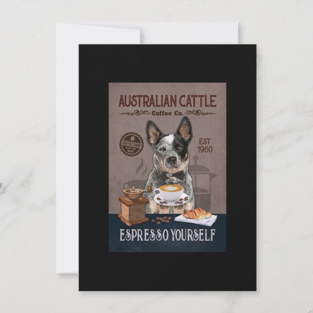 Australian Cattle Dog Coffee Club Coffee Dog Lover Thank You Card (Front)