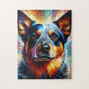 Australian Cattle Dog Colourful Acrylic Print Jigsaw Puzzle