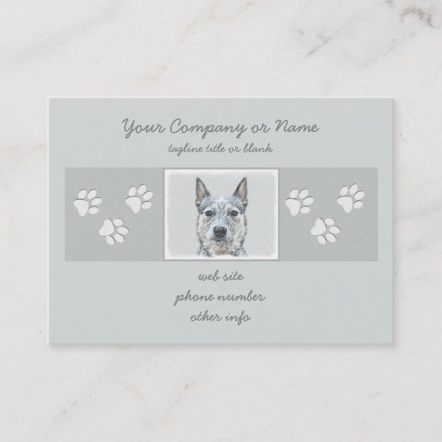 Australian Cattle Dog - Cute Original Dog Art Business Card (Front)