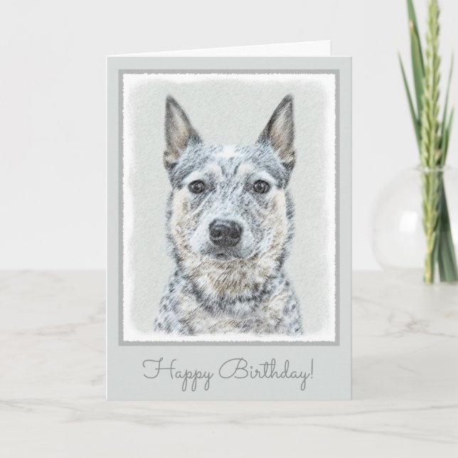 Australian Cattle Dog - Cute Original Dog Art Card (Front)