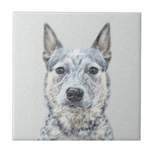 Australian Cattle Dog - Cute Original Dog Art Ceramic Tile