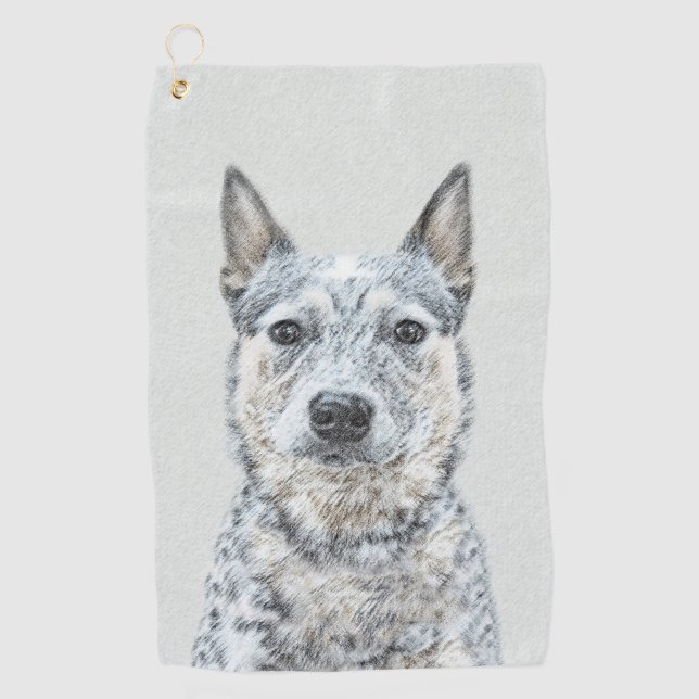 Australian Cattle Dog - Cute Original Dog Art Golf Towel (Front)