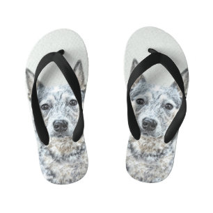 Australian Cattle Dog - Cute Original Dog Art Kid's Thongs