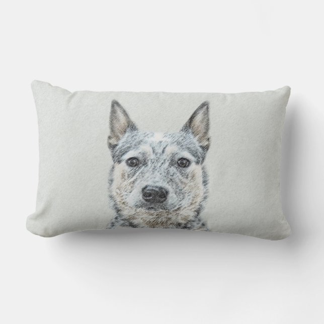 Australian Cattle Dog - Cute Original Dog Art Lumbar Cushion (Front)