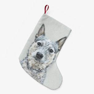 Australian Cattle Dog - Cute Original Dog Art Small Christmas Stocking