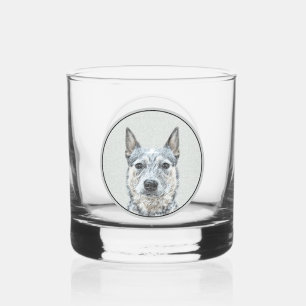 Australian Cattle Dog - Cute Original Dog Art Whiskey Glass