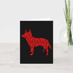 Australian Cattle Dog Cute Silhouette Heart Valent Card