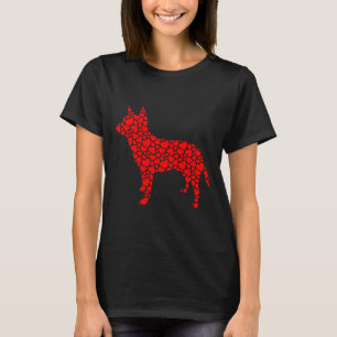 Australian Cattle Dog Cute Silhouette Heart Valent T-Shirt