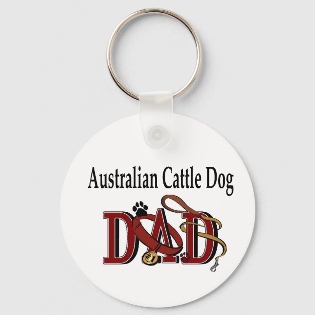 Australian Cattle Dog Dad Gifts Key Ring (Front)