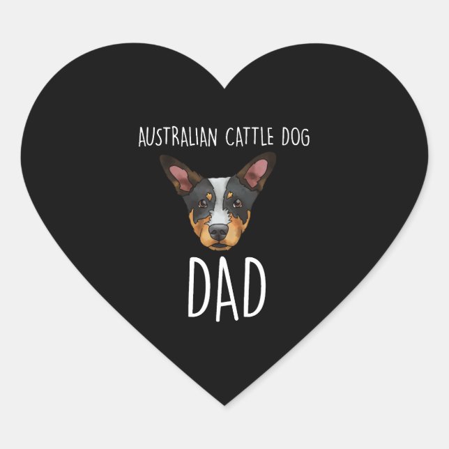 Australian Cattle Dog Dad Heart Sticker (Front)