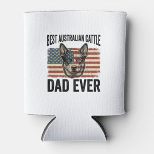 Australian Cattle Dog Dad Patriotic Vintage Shirt  Can Cooler