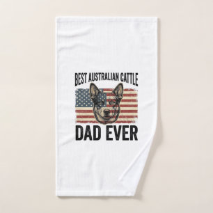 Australian Cattle Dog Dad Patriotic Vintage Shirt Hand Towel
