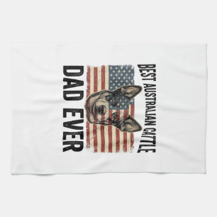 Australian Cattle Dog Dad Patriotic Vintage Shirt Tea Towel