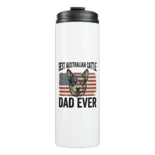 Australian Cattle Dog Dad Patriotic Vintage Shirt  Thermal Tumbler