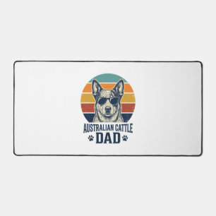 Australian Cattle Dog Dad Vintage Sunset Shirt_1 Desk Mat