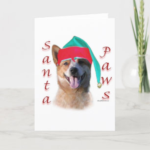 Australian Cattle Dog Dog Santa Paws Holiday Card