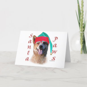 Australian Cattle Dog Dog Santa Paws Holiday Card