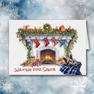 Australian Cattle Dog Fireplace Wait for Santa